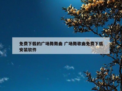 免费下载的广场舞舞曲 广场舞歌曲免费下载安装软件