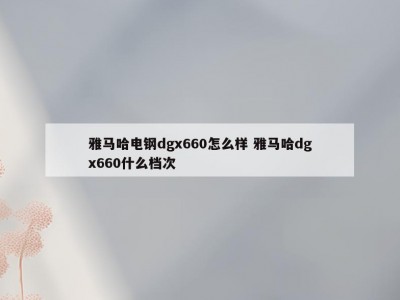 雅马哈电钢dgx660怎么样 雅马哈dgx660什么档次