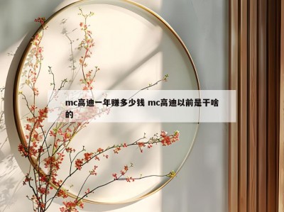 mc高迪一年赚多少钱 mc高迪以前是干啥的