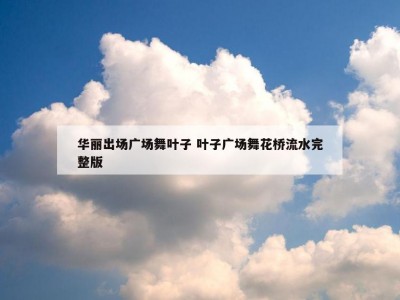 华丽出场广场舞叶子 叶子广场舞花桥流水完整版