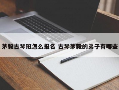 茅毅古琴班怎么报名 古琴茅毅的弟子有哪些