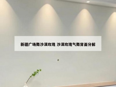 新疆广场舞沙漠玫瑰 沙漠玫瑰气舞背面分解