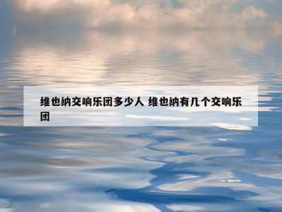维也纳交响乐团多少人 维也纳有几个交响乐团