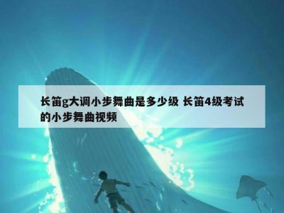 长笛g大调小步舞曲是多少级 长笛4级考试的小步舞曲视频