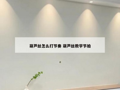 葫芦丝怎么打节奏 葫芦丝教学节拍