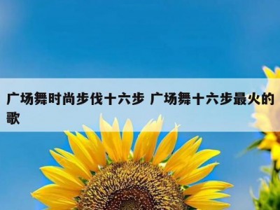 广场舞时尚步伐十六步 广场舞十六步最火的歌