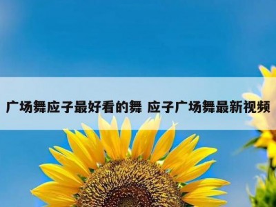 广场舞应子最好看的舞 应子广场舞最新视频