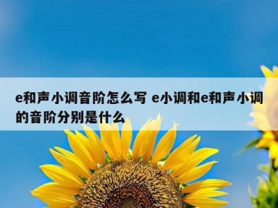 e和声小调音阶怎么写 e小调和e和声小调的音阶分别是什么