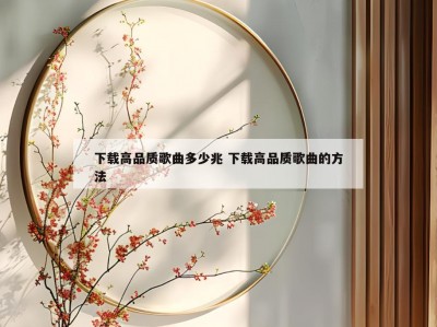 下载高品质歌曲多少兆 下载高品质歌曲的方法