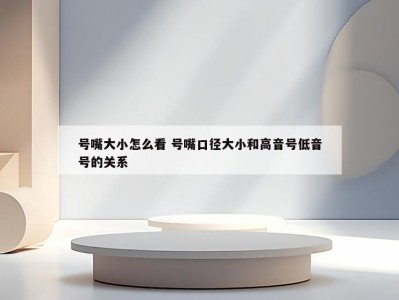 号嘴大小怎么看 号嘴口径大小和高音号低音号的关系