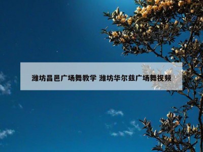 潍坊昌邑广场舞教学 潍坊华尔兹广场舞视频