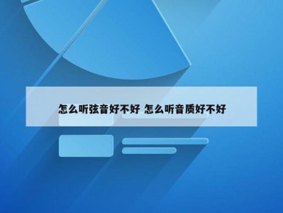 怎么听弦音好不好 怎么听音质好不好