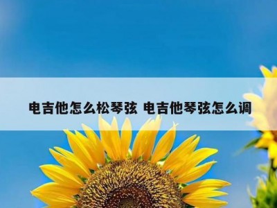电吉他怎么松琴弦 电吉他琴弦怎么调