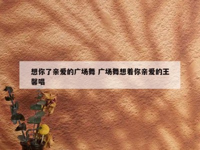 想你了亲爱的广场舞 广场舞想着你亲爱的王馨唱