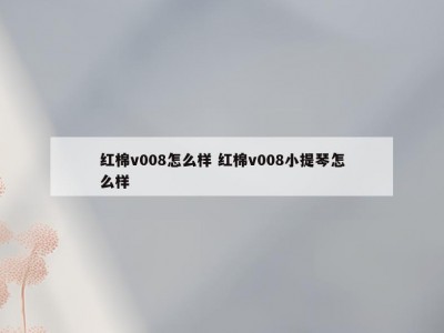 红棉v008怎么样 红棉v008小提琴怎么样
