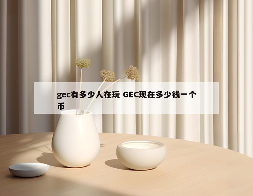 gec有多少人在玩 GEC现在多少钱一个币