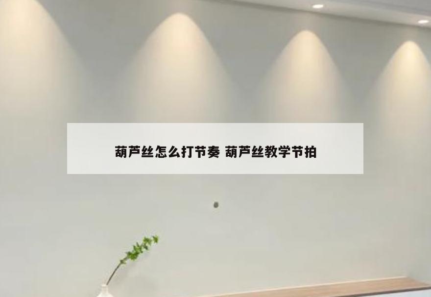 葫芦丝怎么打节奏 葫芦丝教学节拍