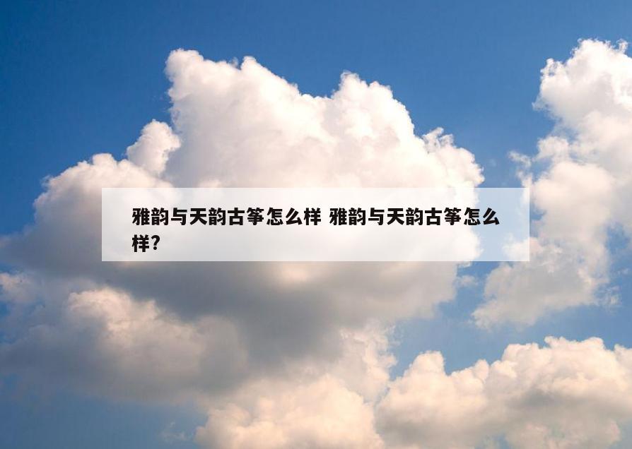 雅韵与天韵古筝怎么样 雅韵与天韵古筝怎么样?