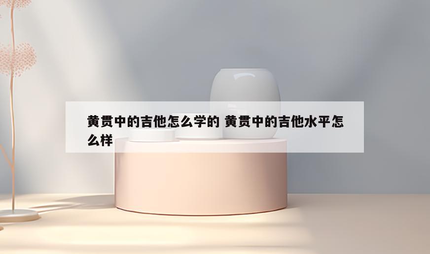 黄贯中的吉他怎么学的 黄贯中的吉他水平怎么样
