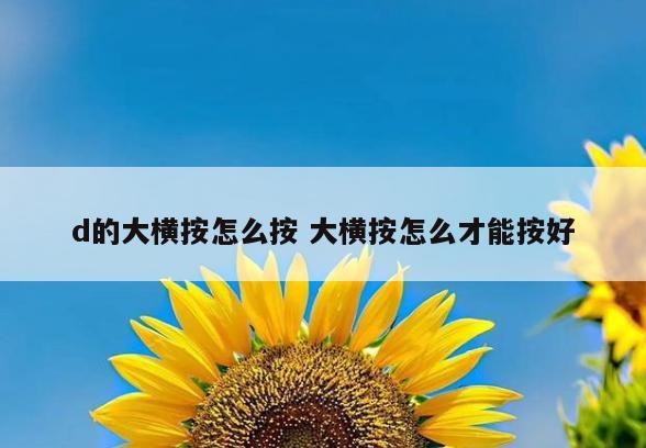 d的大横按怎么按 大横按怎么才能按好